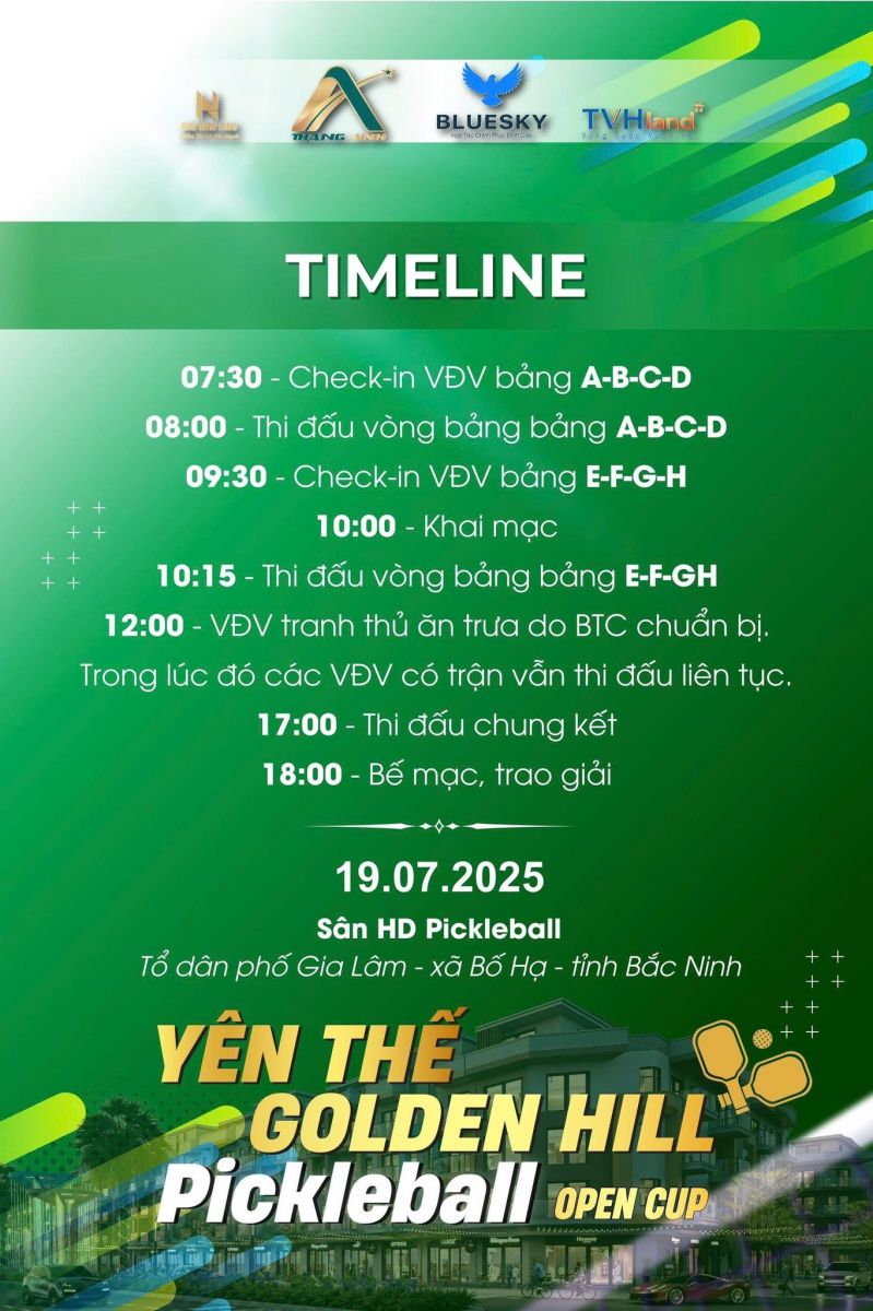 CHÍNH THỨC KHAI MÀN – GIẢI PICKLEBALL YÊN THẾ GOLDEN HILL OPEN CUP 2025
