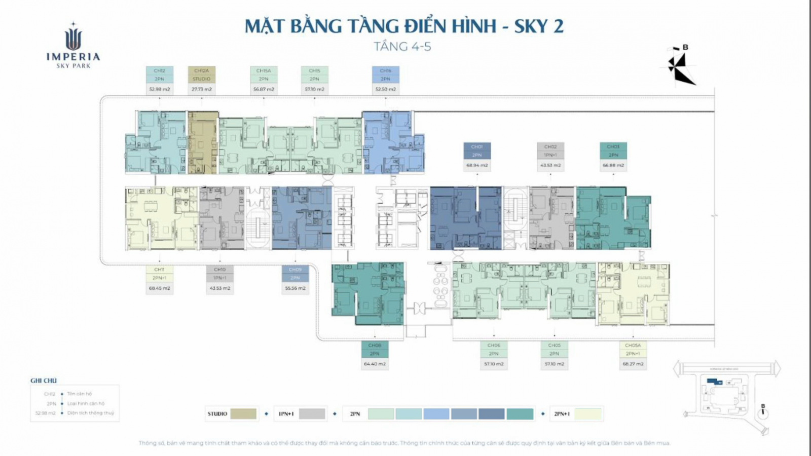 mặt bằng tầng 4-5 tóa Sky 2 - Imperia Sky Park mặt bằng tầng 4-5 tóa Sky 2 - Imperia Sky Park